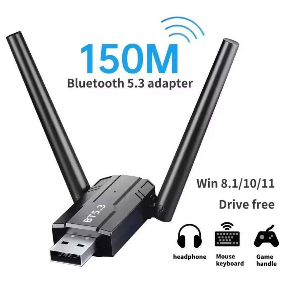 Adaptador Usb Bluetooth 5.3 Longo Alcance 150M- 2 Antenas