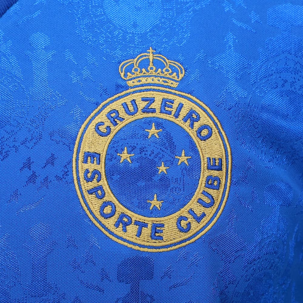 Camiseta Retro Cruzeiro Triplice Coroa 2003 Masculino Azul