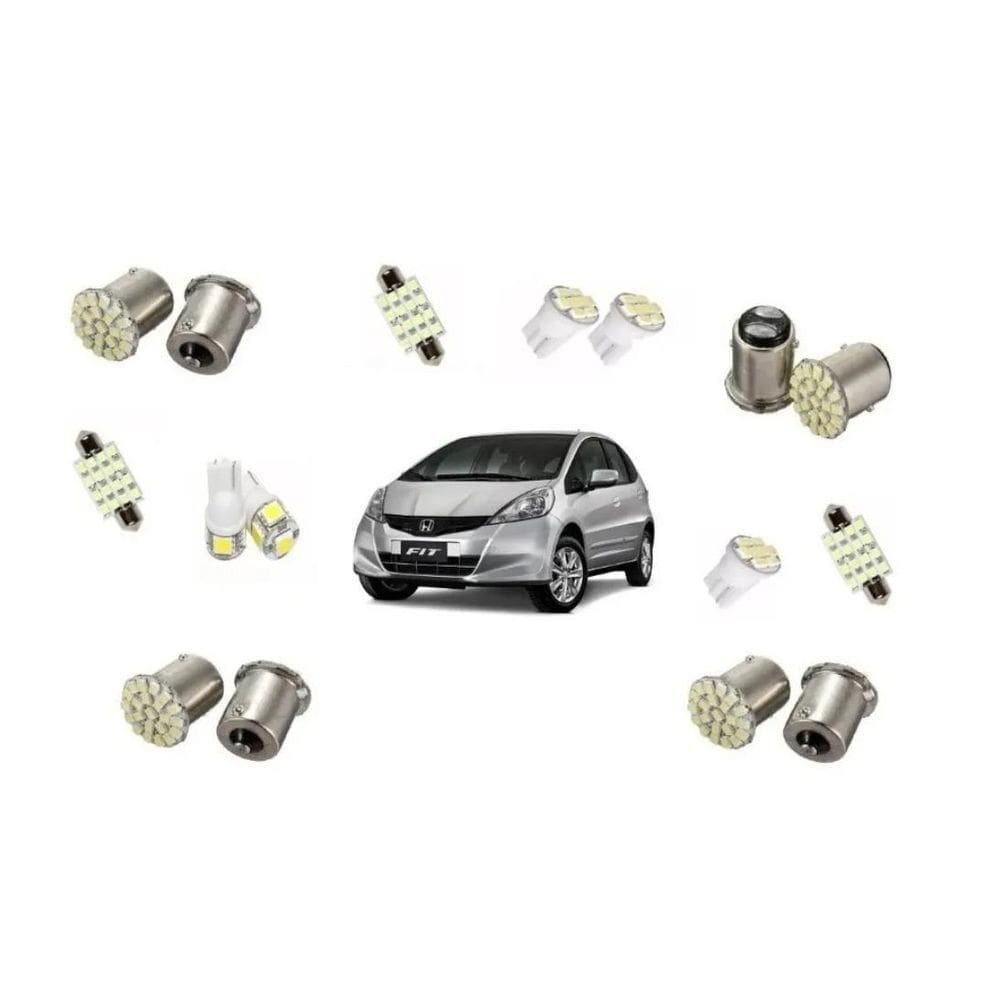 Kit Lâmpada Led Farolete Placa Teto Honda Fit 2004 A 2014
