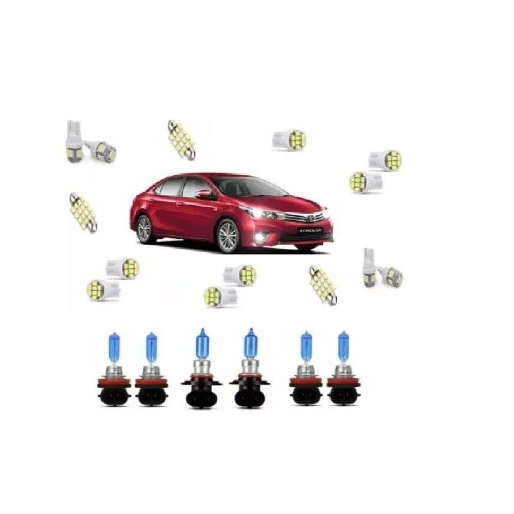 Kit Lâmpada Super Branca + Led Corolla 2015 A 2018