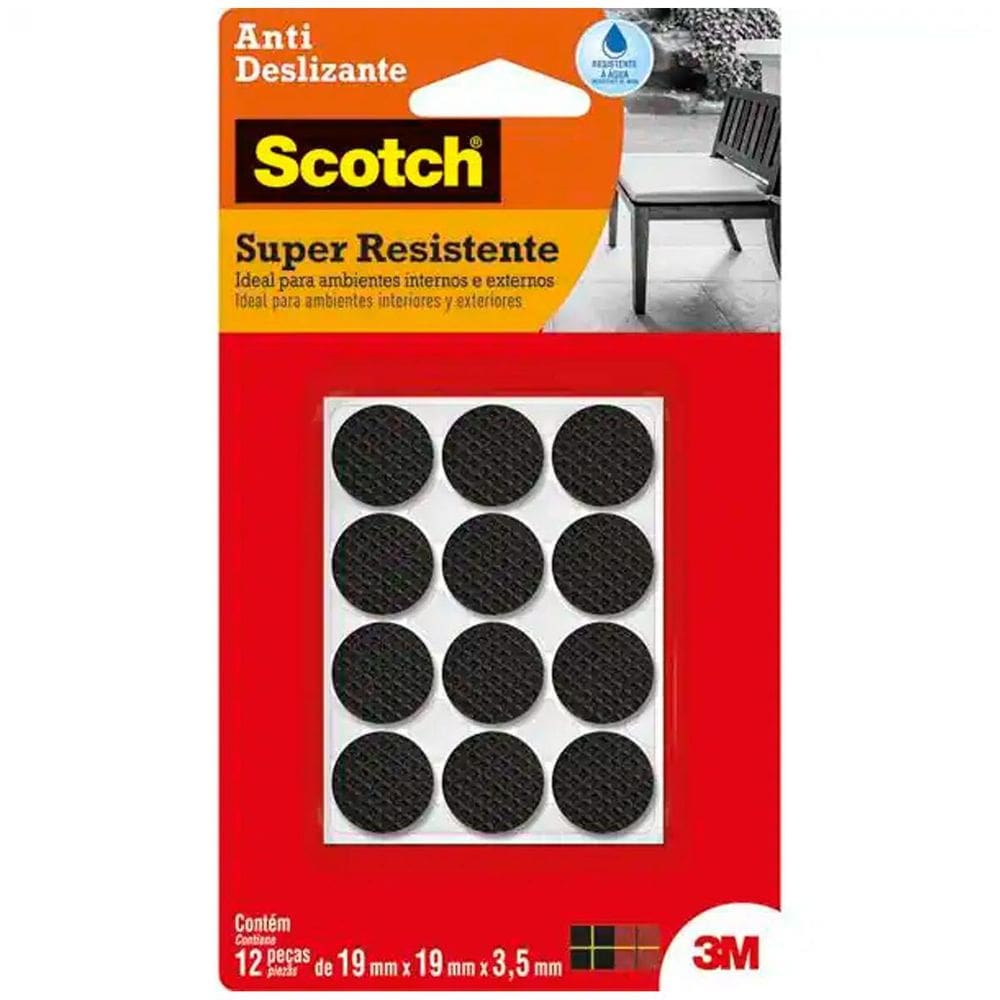 Protetor Antideslizante 3M Scotch Redondo Preto Pequeno 12Un