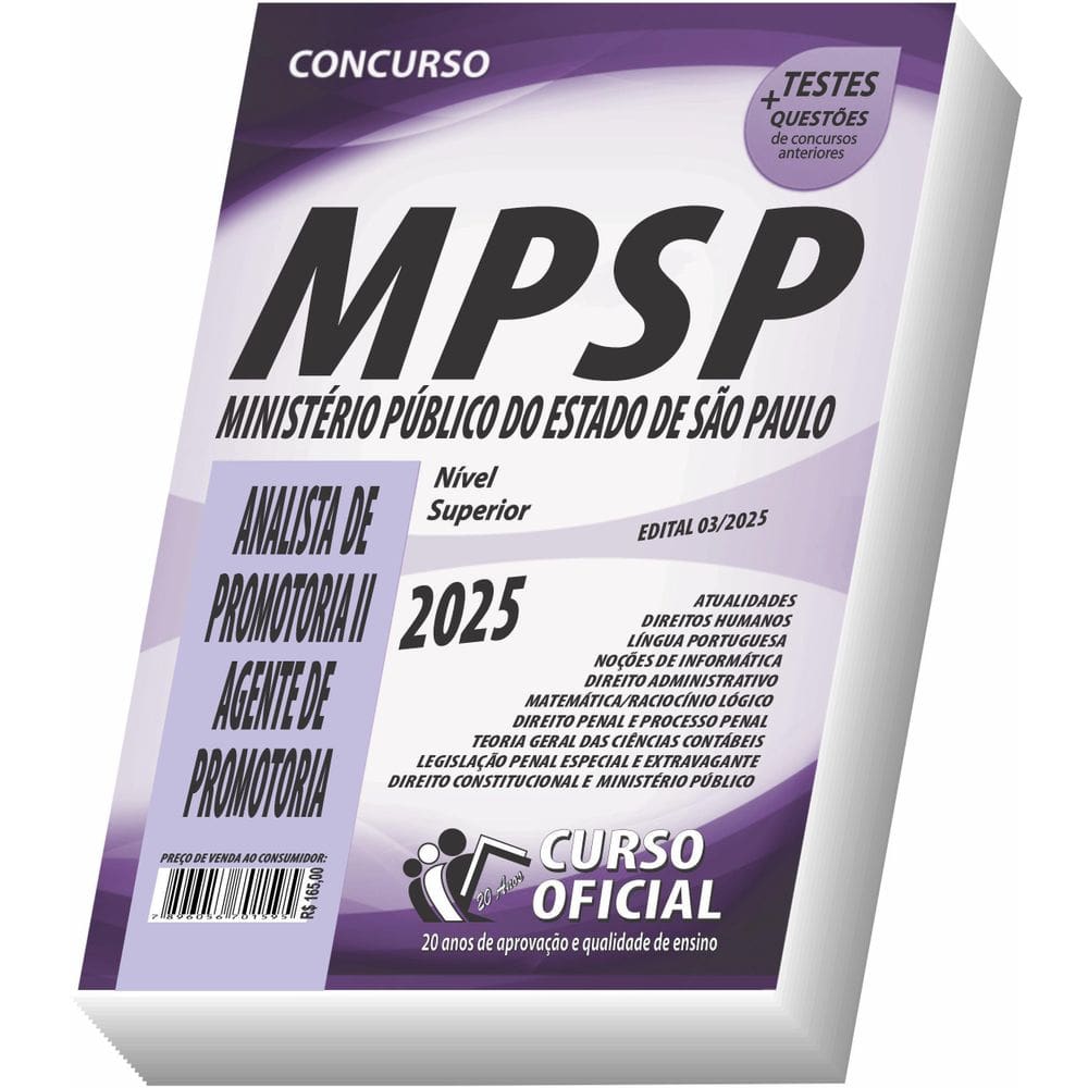 Apostila Mpsp Analista De Promotoria Ii Agente De Promotoria