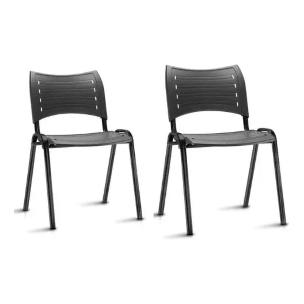 Kit 2 Cadeiras Prisma Iso Fixa Desmontável Empilhavel