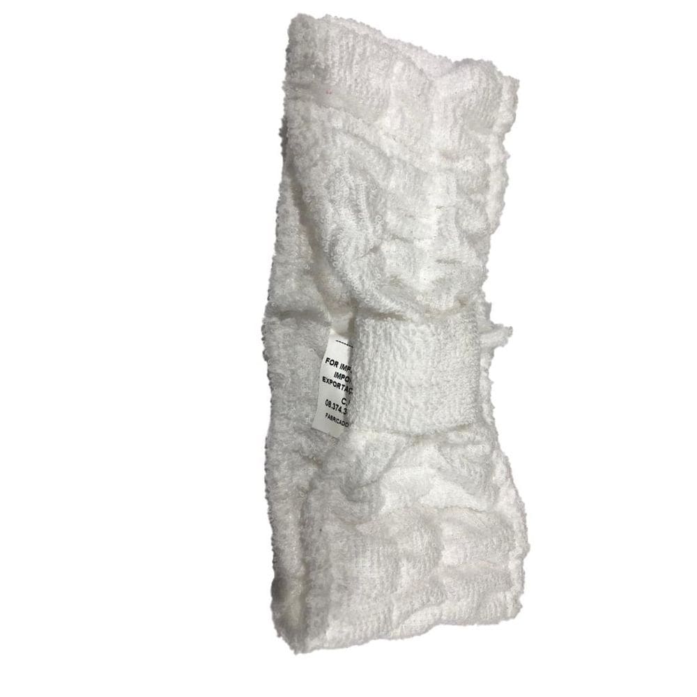 Faixa De Cabelo Atoalhado Branco Com Amarrio/Elástico