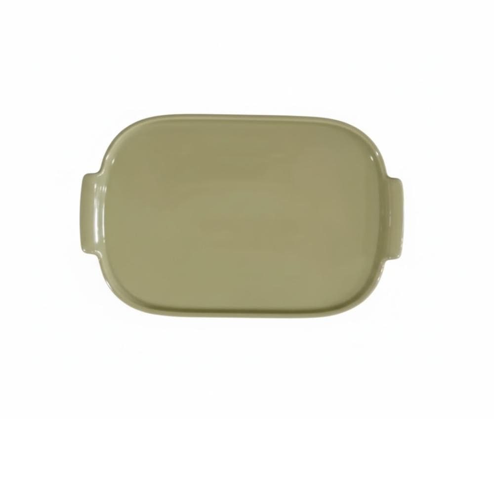 Bandeja Refratária Retangular 32 cm Verde Chá Porcelana
