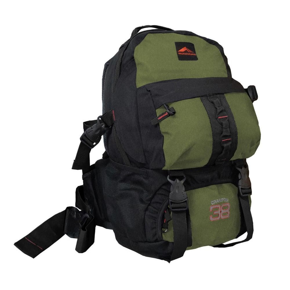 0038 - Mochila Crampon 38 - Verde Com Preto