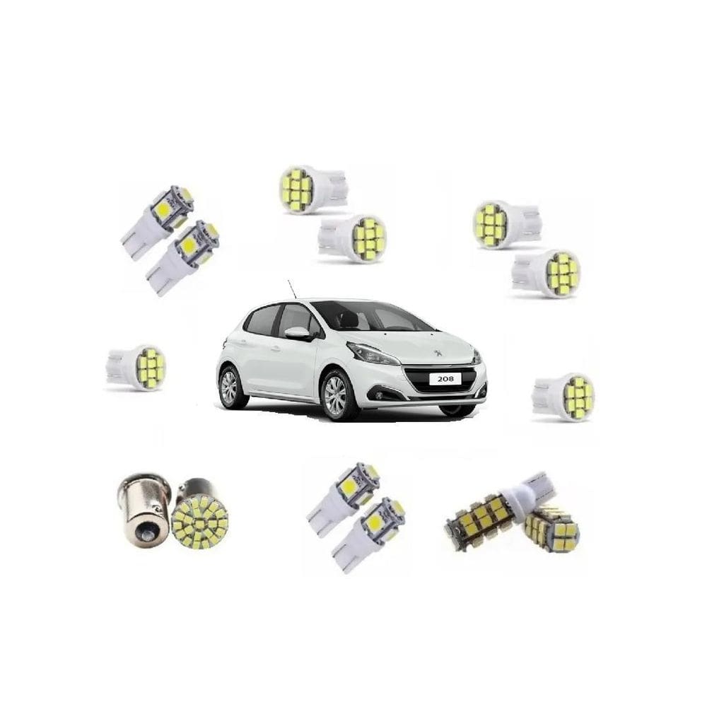 Kit Lâmpadas Led Peugeot 308 Blue Lion - Completo
