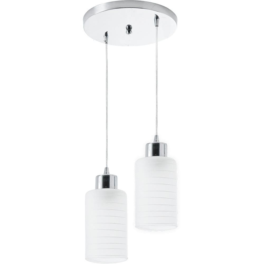 Pendente Track 2 Opalino Aço Cromado 120cm