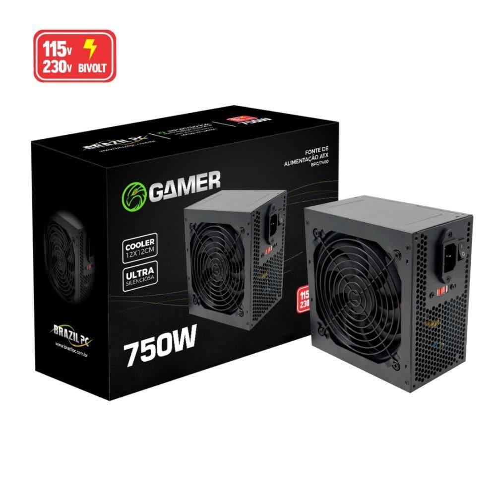 Fonte Alimentação Brazil PC Gamer ATX 750W 24 Pinos