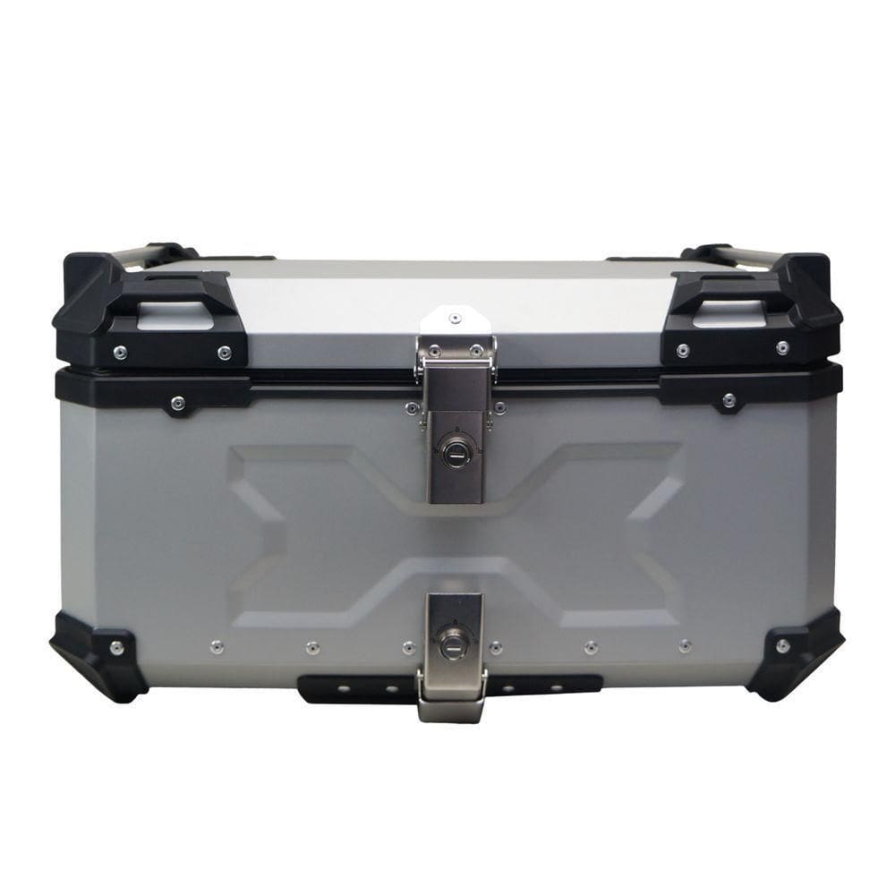 Baú Moto Traseiro 60 Litros 2 Capacetes Aluminio Tronos