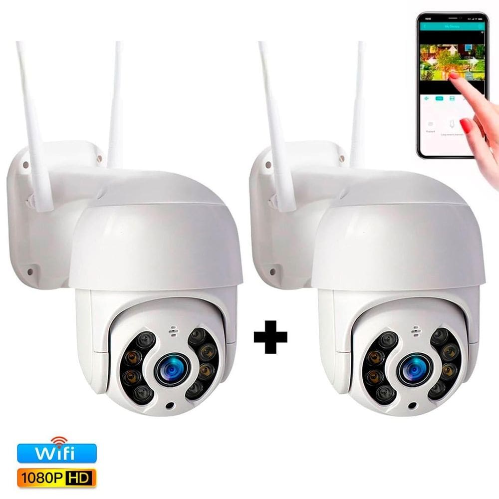 Kit 2 Câmeras Segurança 360 Wifi Full Hd Rotativa