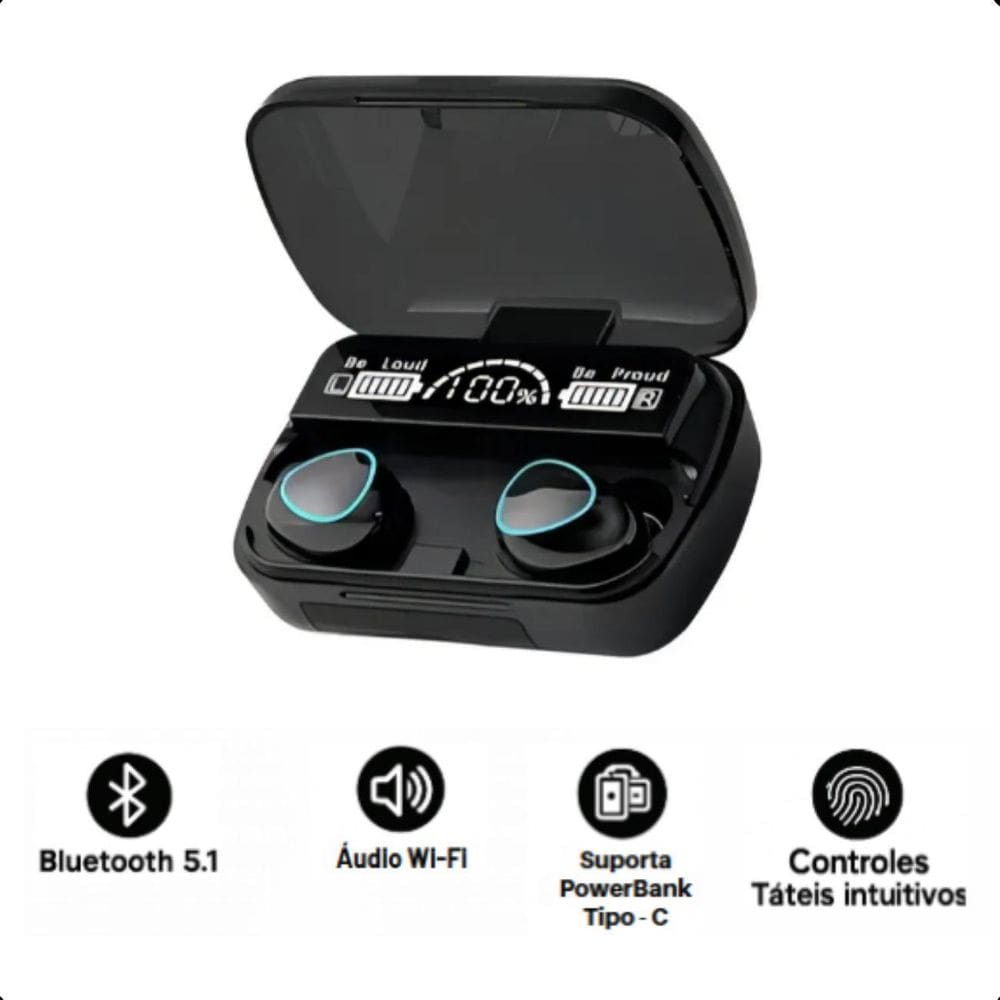Fone Bluetooth 5.1 Tws-10 Com Design Compacto E Estável