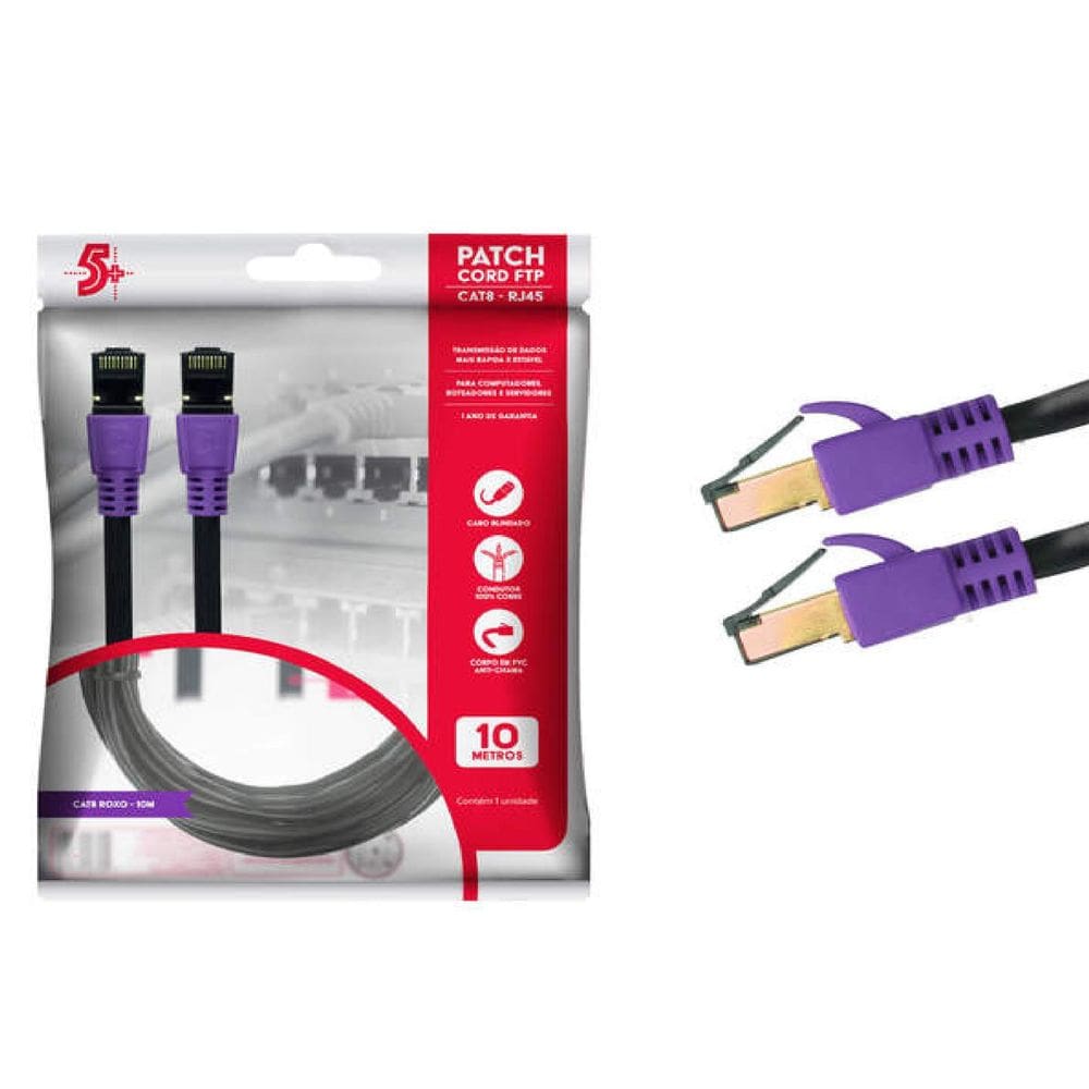 Cabo Patch Cord Cat8 Ftp 2000 Mhz / 40 Gbps 10Mt