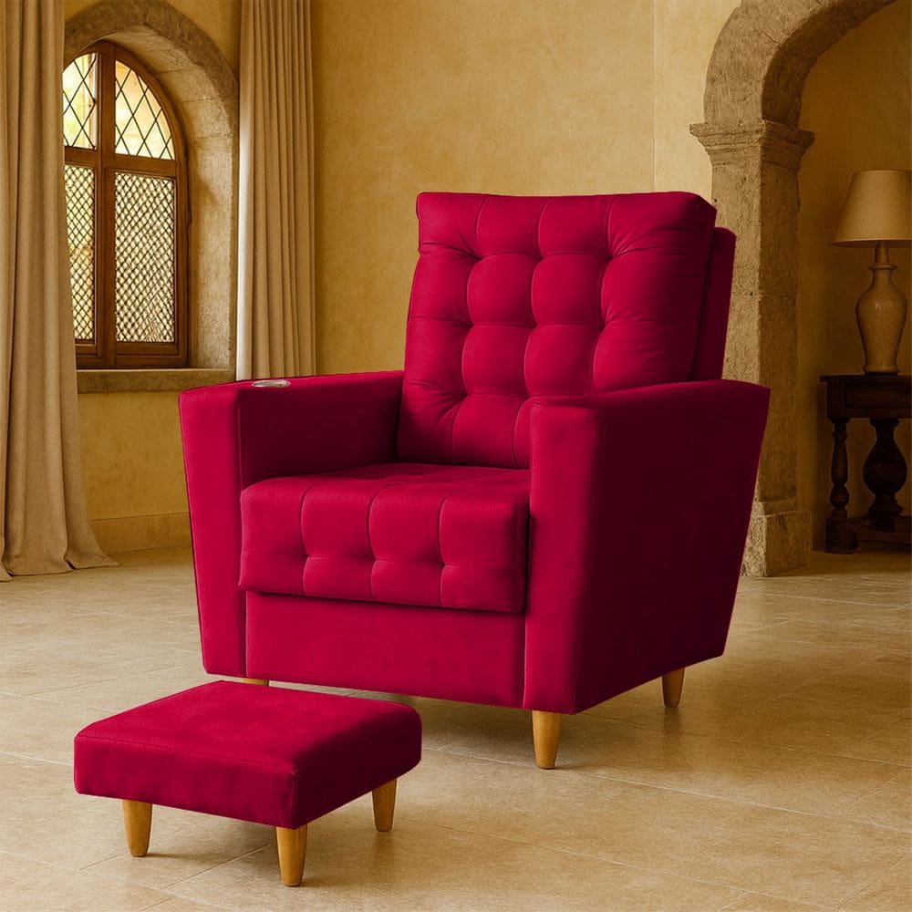 Poltrona de Amamentação Melissa Puff Vermelho