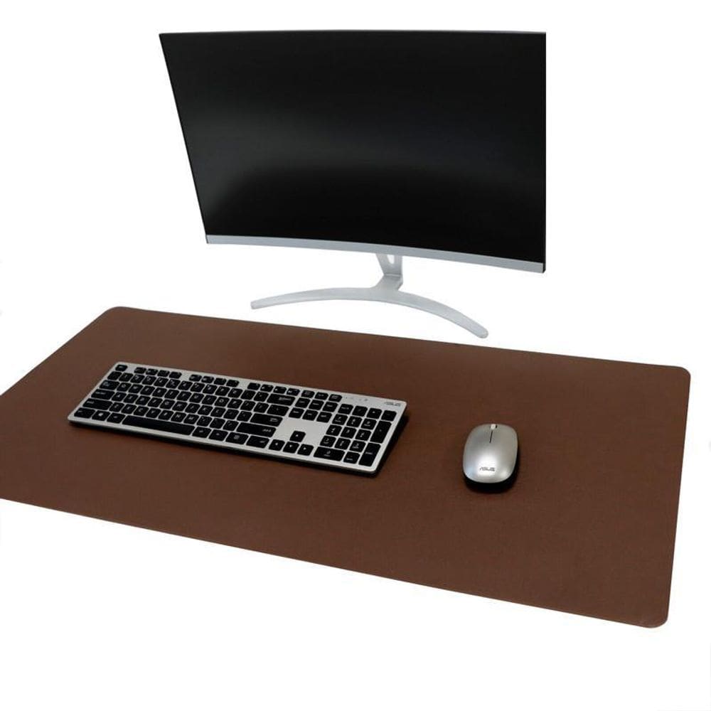 Mousepad Couro Executivo 60X30 Para Escritório + Porta Copos