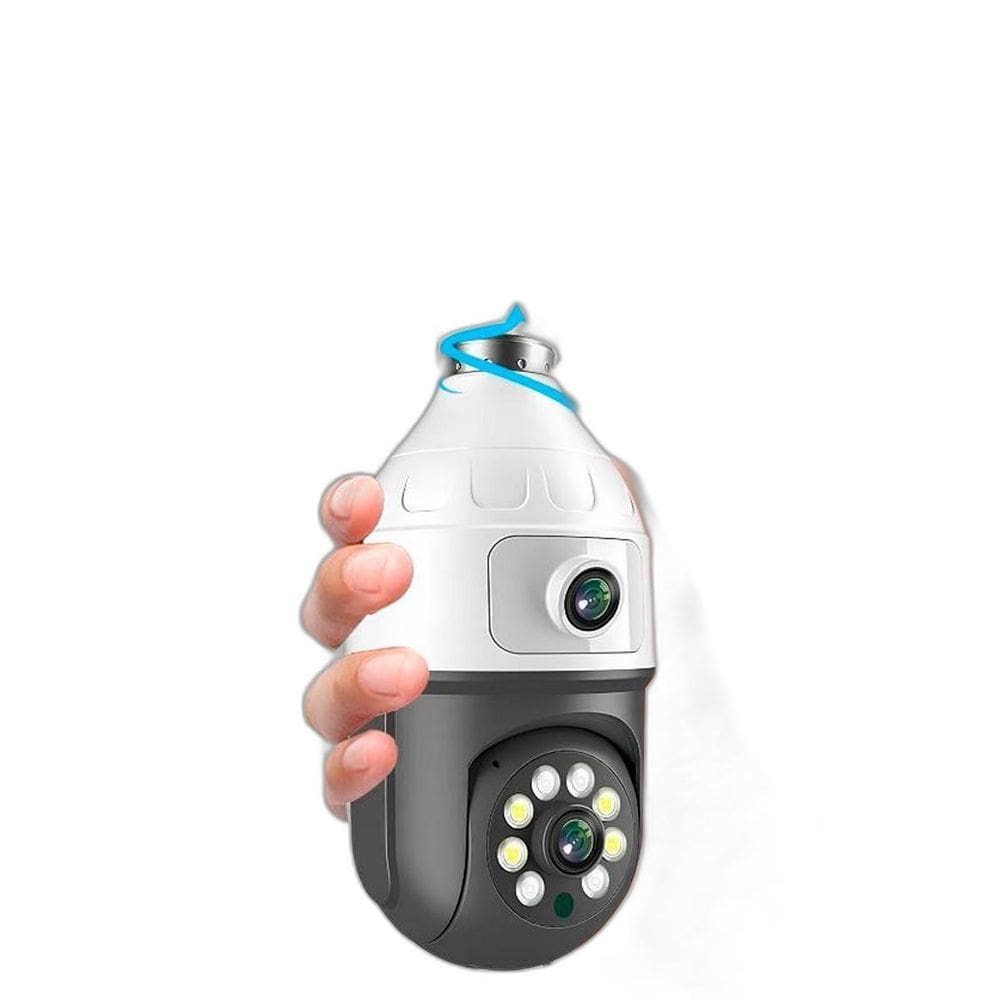 Câmera Lâmpada S/Fio Para Segurança Noturna 360º