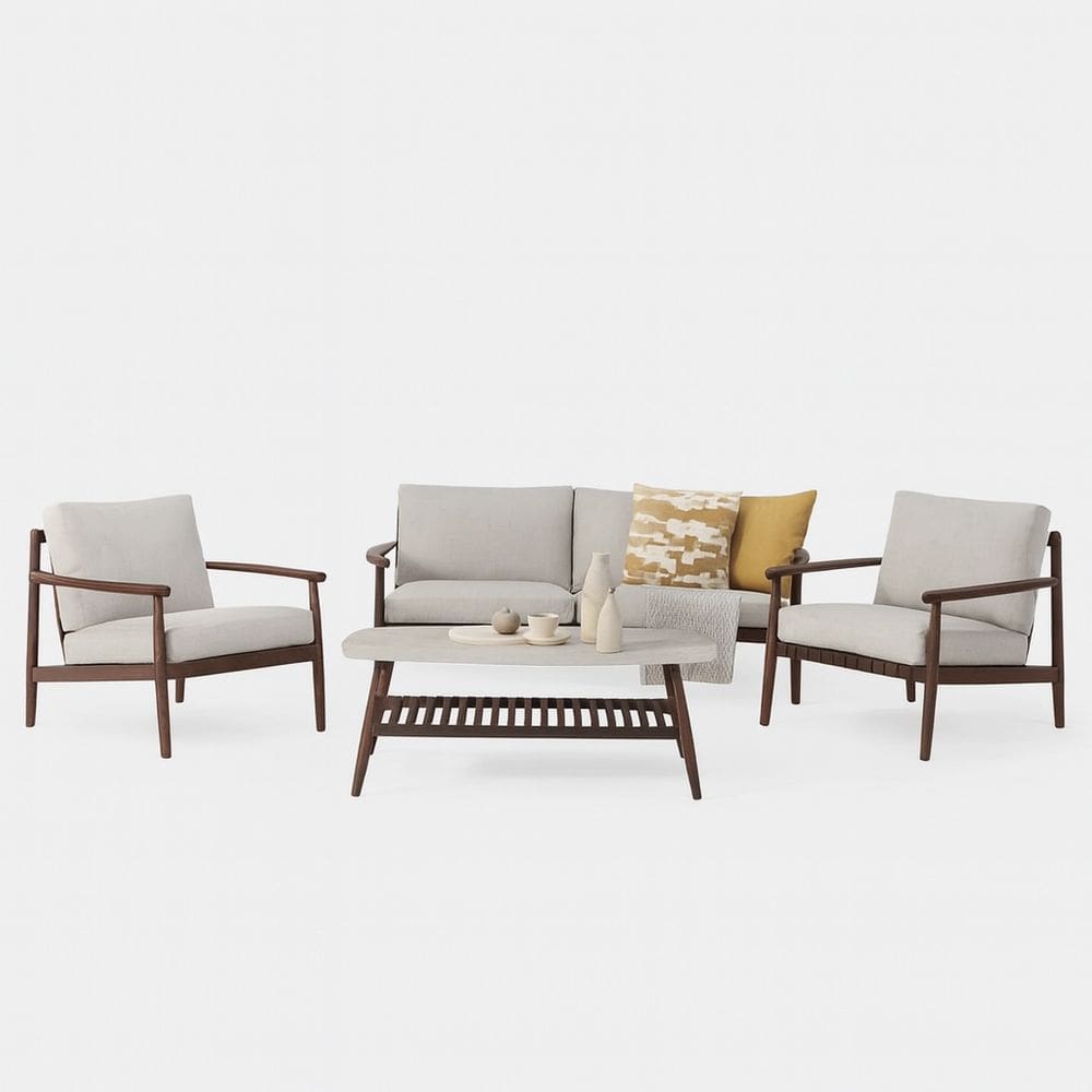 Conjunto Jardim Aluminio 4 Pecas Sofa Poltrona Mesa Centro