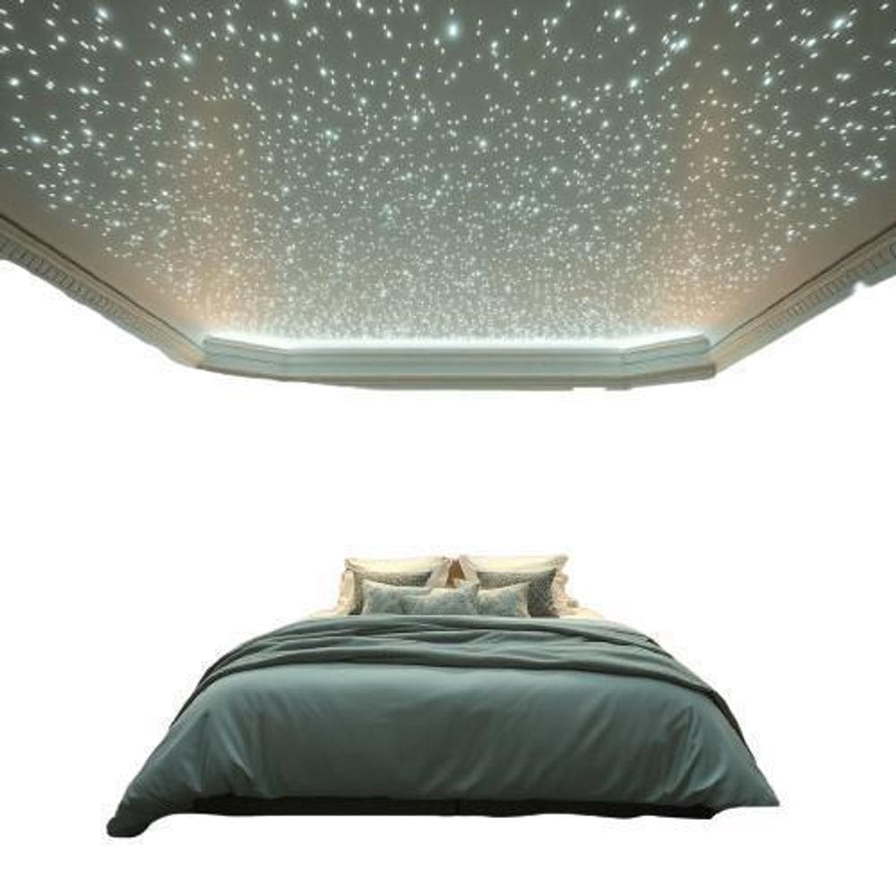 Kit Mix Fibra Ótica Estrelado Branco 150 Pontos Iluminação