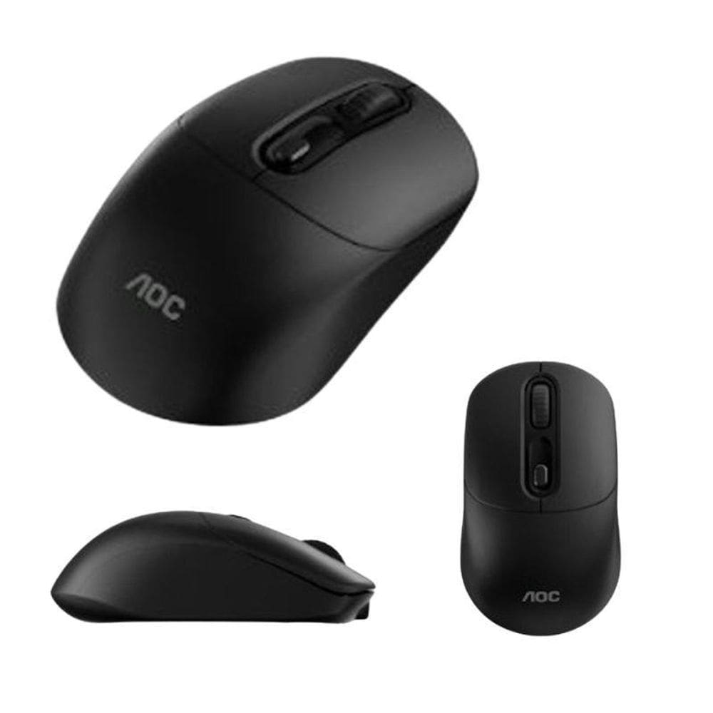Mouse Óptico Aoc Sem Fio 1600 Dpi Preto Recarregável Usb