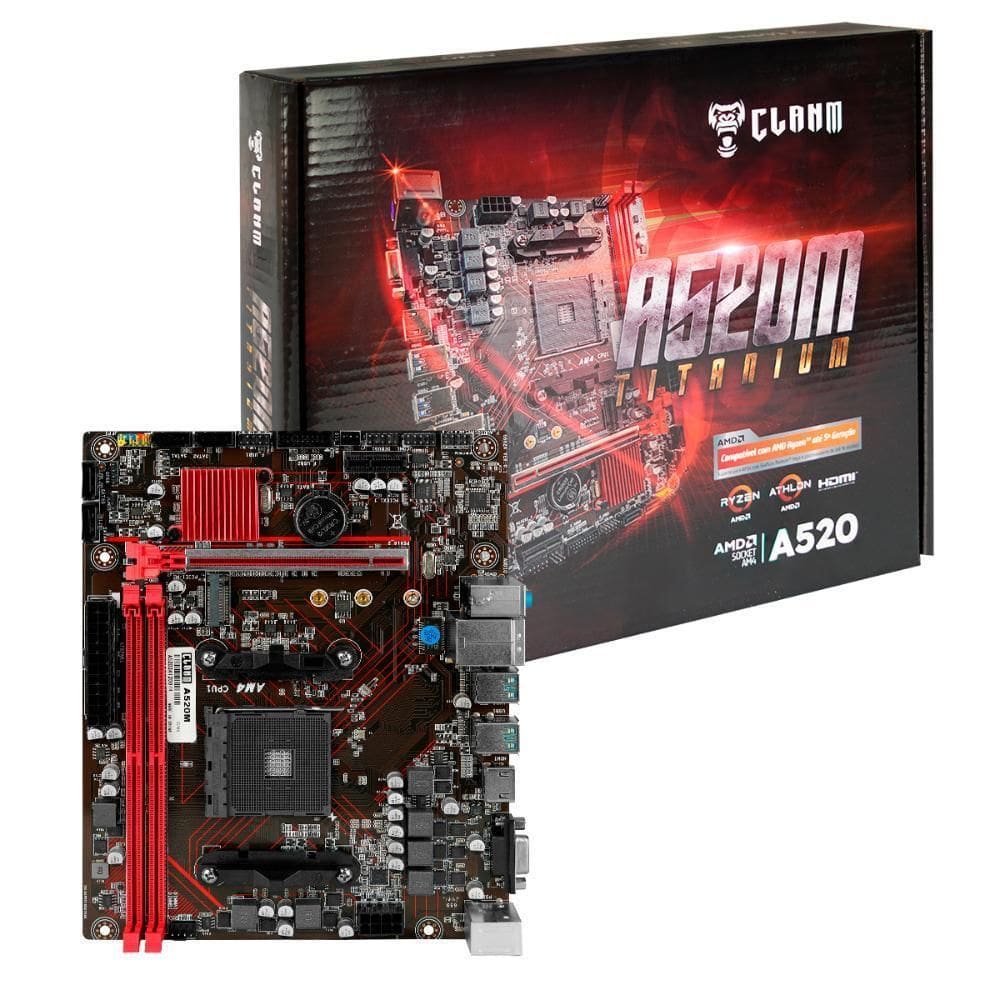 Placa Mae A520M Ddr4 M.2 Nvme Amd Ryzen Até 5 Geração