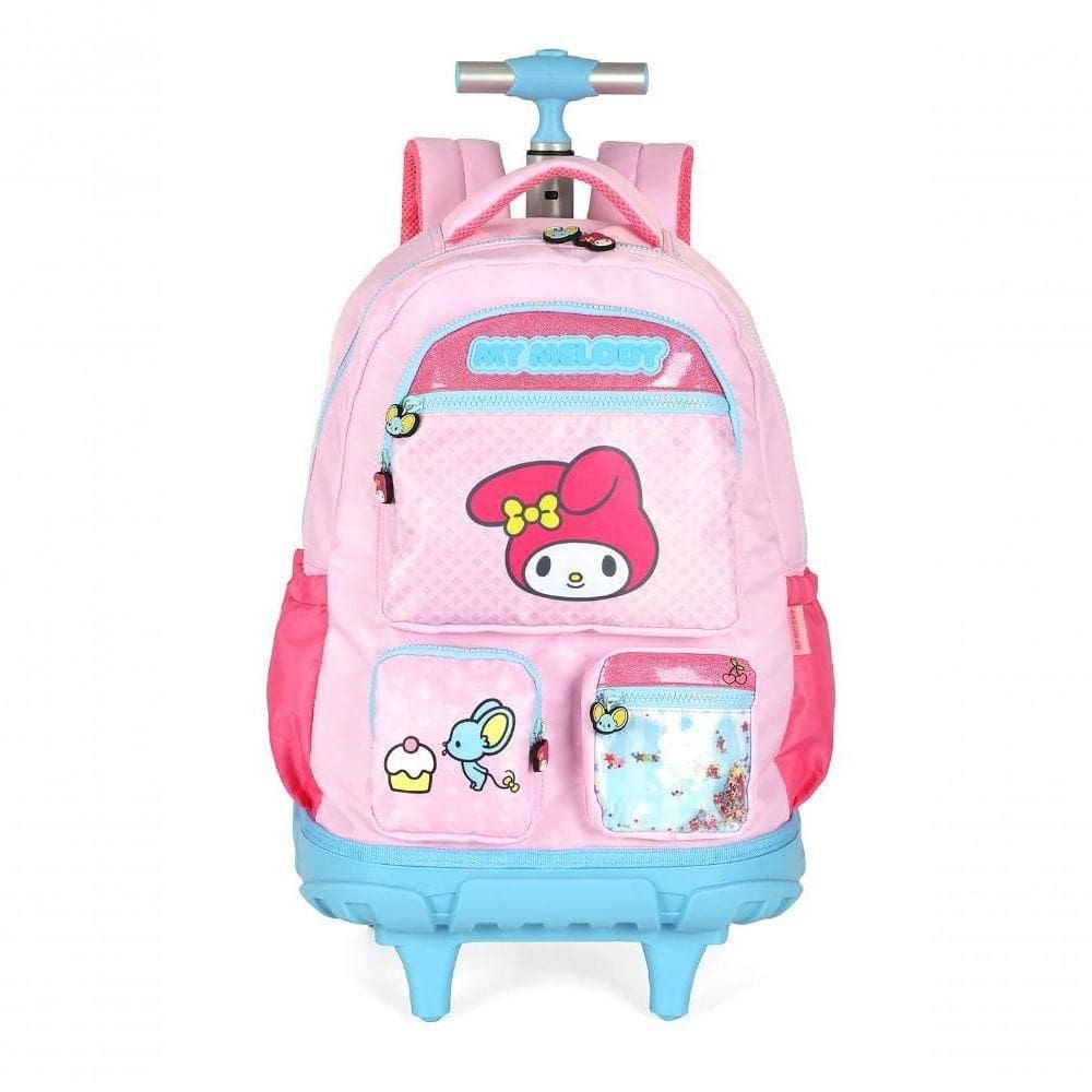 Mochila Com Rodas Amigos Da Hello Kitty Rosa - Unico Rosa