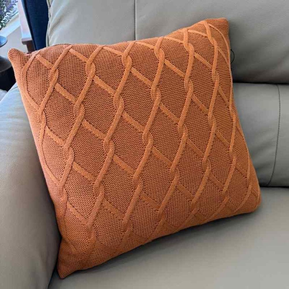 Almofada com Enchimento Dublin 45x45 Cobre Big Tricot