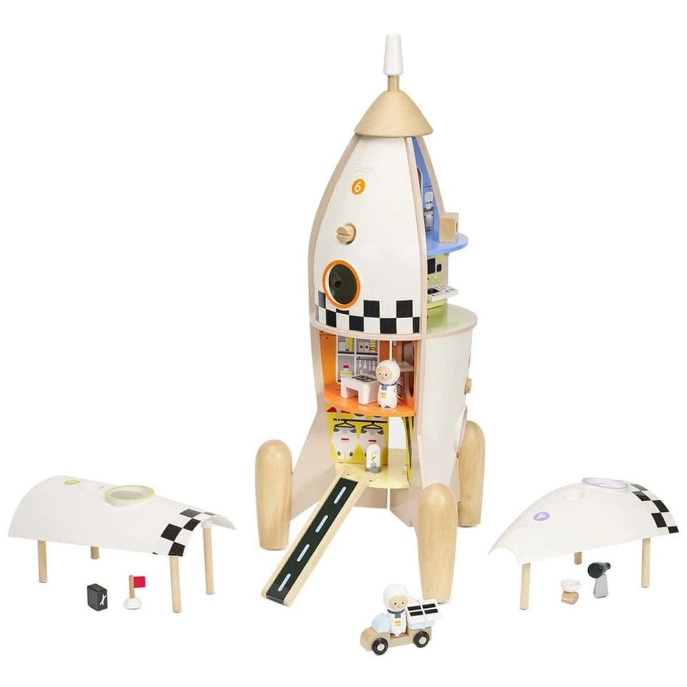 Foguete Espacial Brinquedo Educativo Madeira Classic World