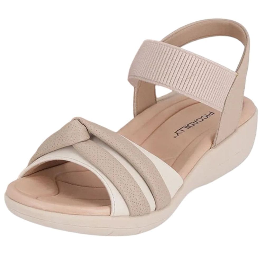 Sandália Feminina Anabela Baixa Casual Conforto Piccadilly
