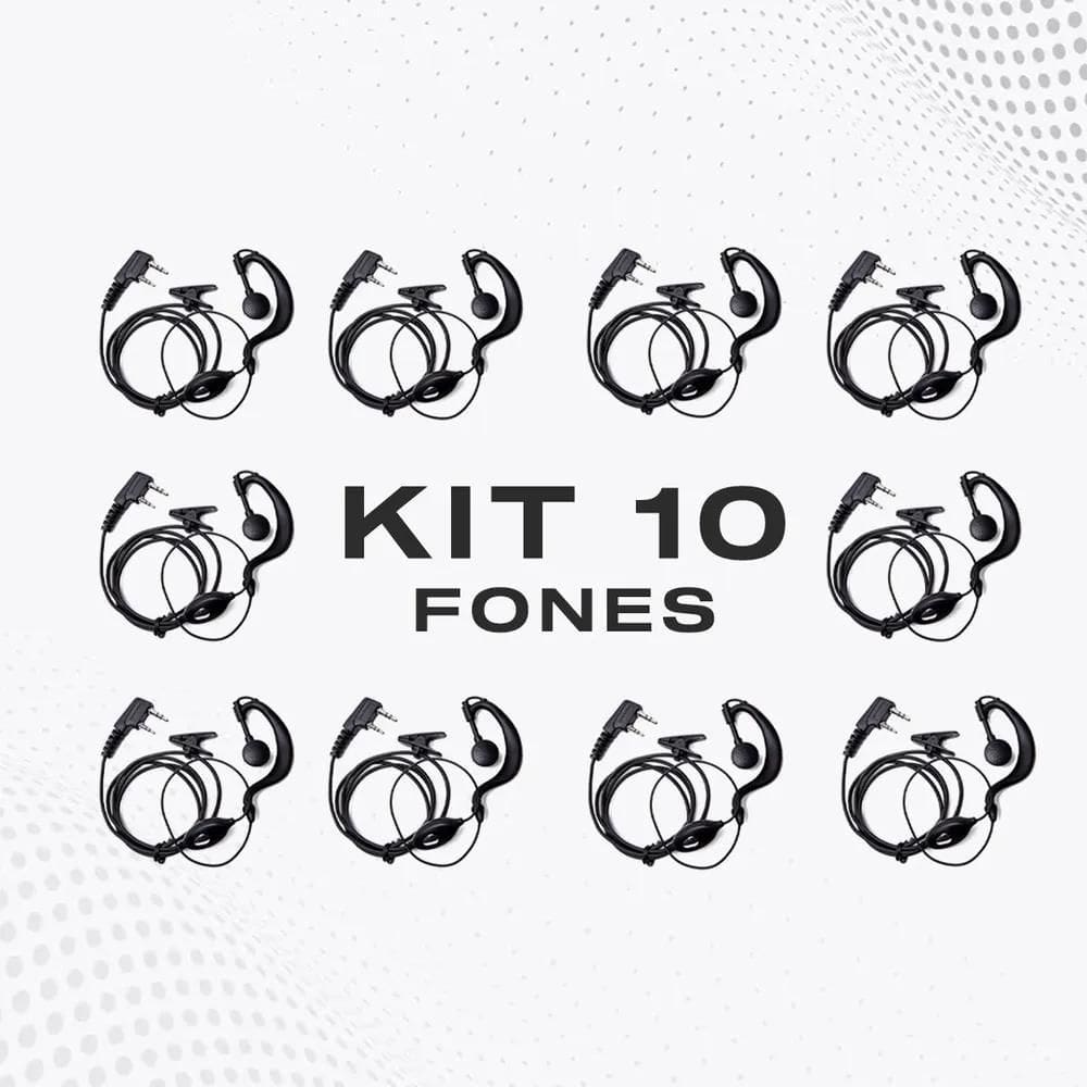Kit 10 Fone Para Radio Comunicador Ouvido Baofeng 777S Uv5R