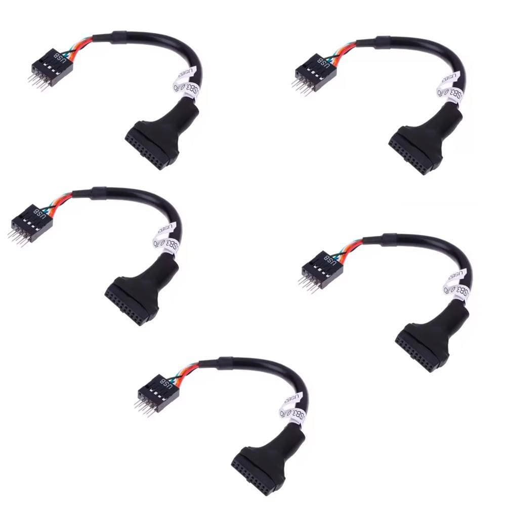 Kit 5 Adaptador Conversor Usb 3.0 F Para Usb 2.0 M Placa Mãe