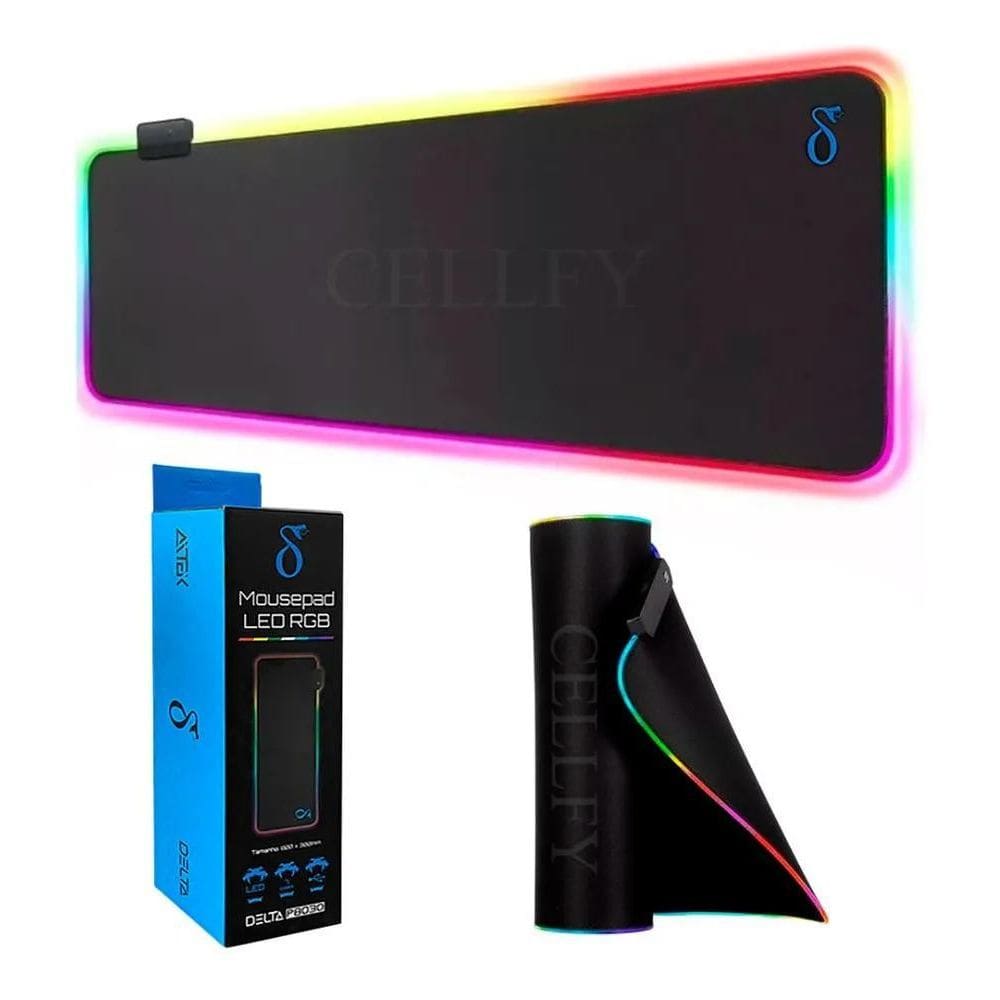 2X Deskpad Mousepad Gamer Ergonômico Led Cores Rgb Grande 80