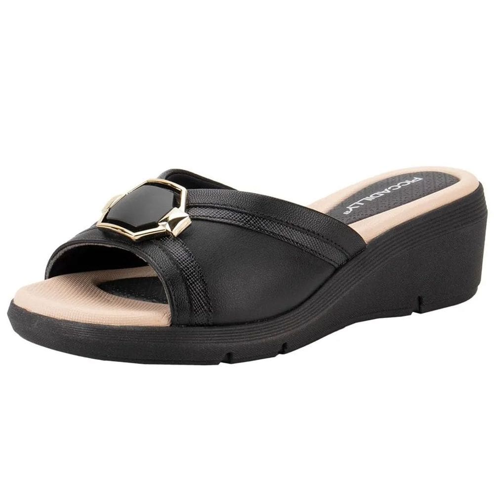 Tamanco Feminino Anabela Baixo Conforto Casual Piccadilly