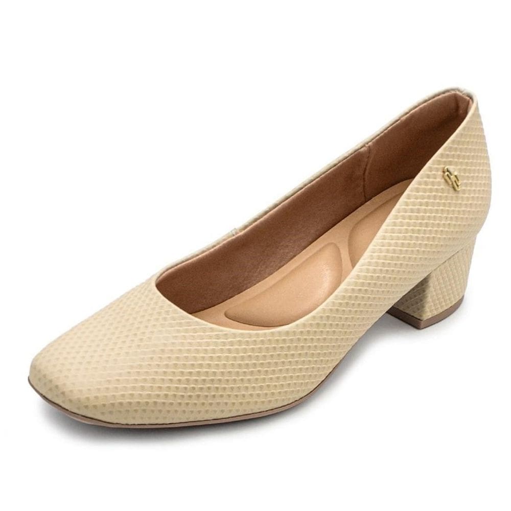 Sapato Feminino Conforto Escamado Salto Bloco Baixo Usaflex