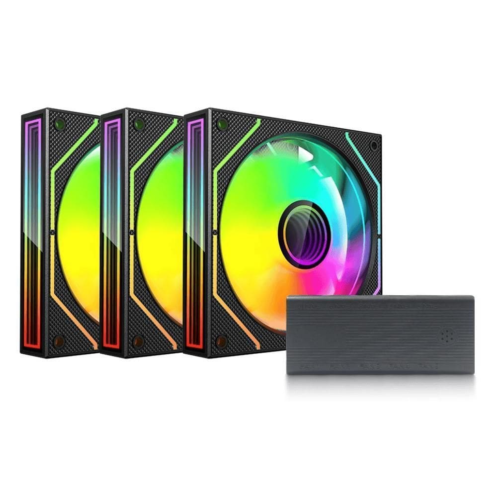 Kit 3 Coolers Fans Pc Gamer Argb 120Mm Hub Controladora