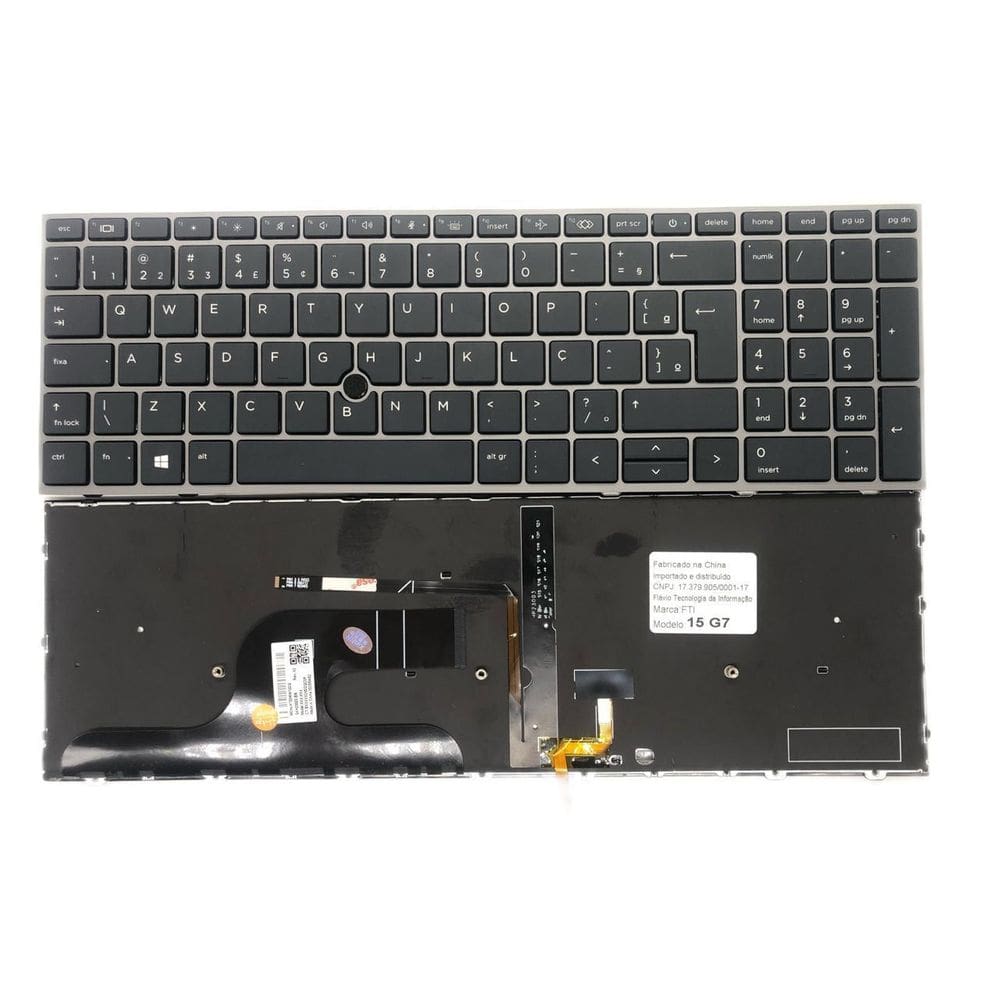 Teclado Para Notebook Zbook Fury 15 G7 Abnt Iluminado
