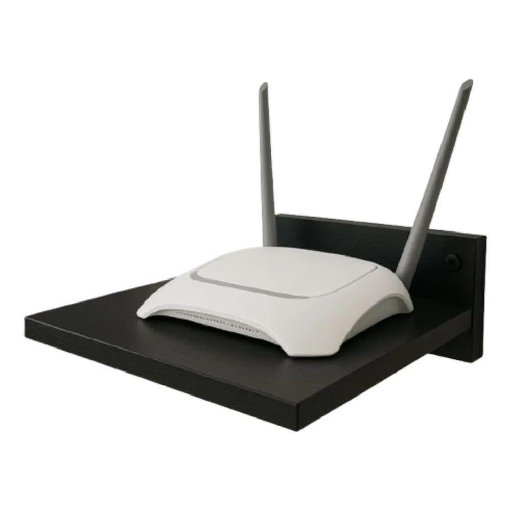 2X Suporte P Conversor Digital Roteador Wifi Mdf Parede Pret