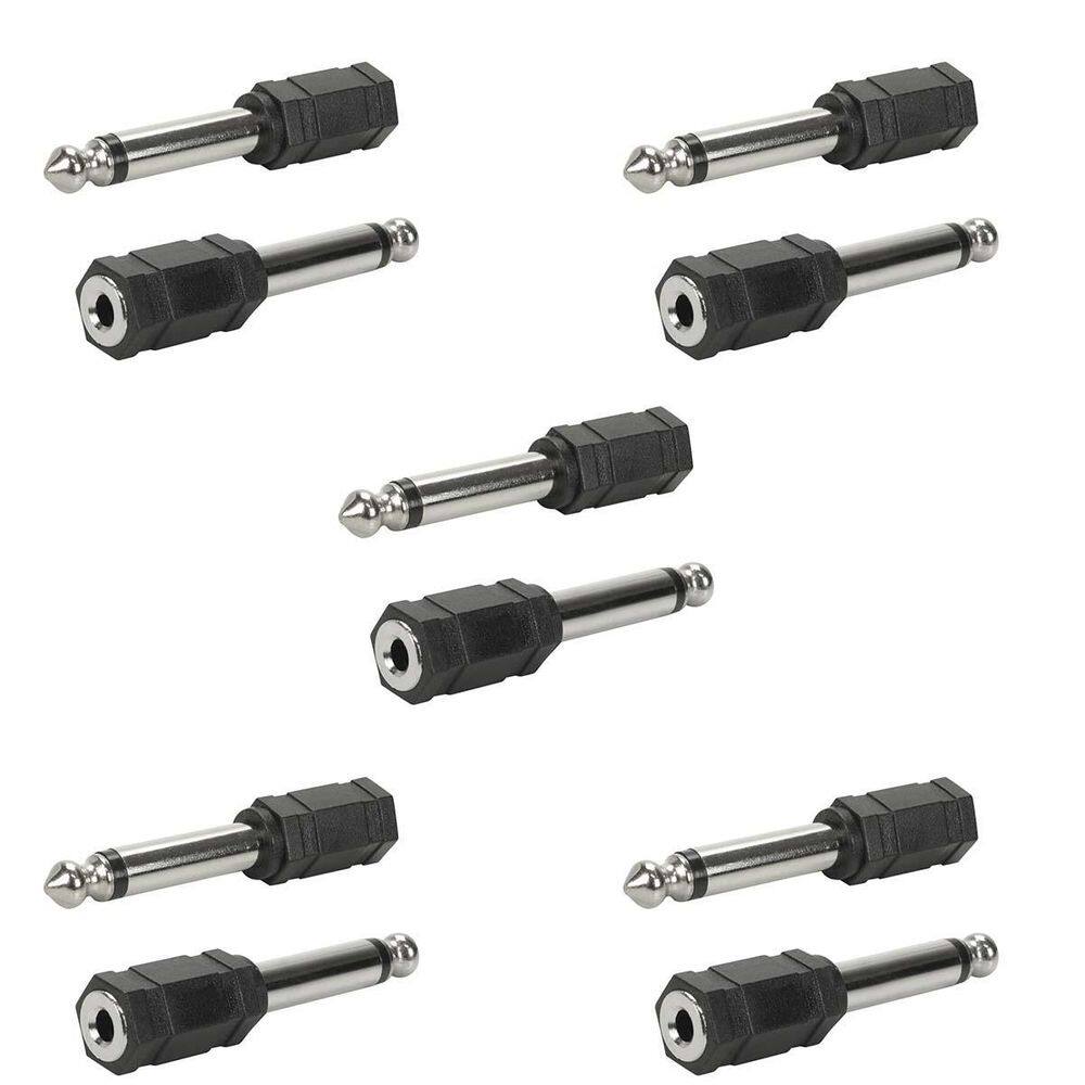 Kit 5 Adaptador De Áudio P10 Mono Para P2 J2 Mono