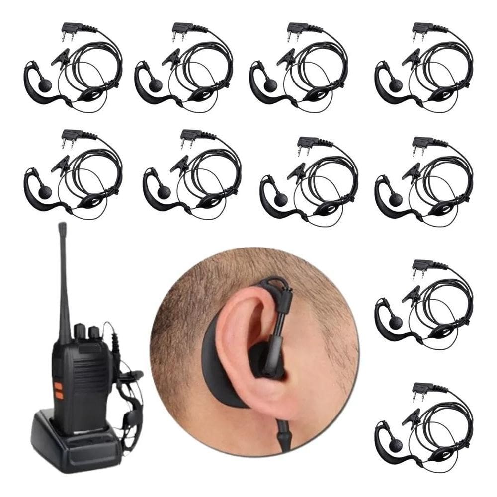 Kit 10 Fone De Ouvido De Radio Comunicador Baofeng 777S Uv5R