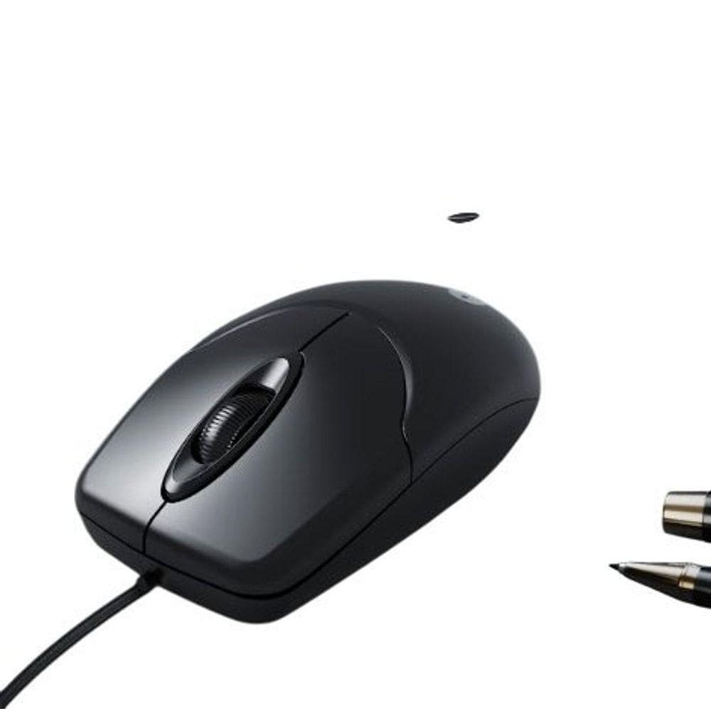 Mouse Óptico Com Fio Para Computador - Preta