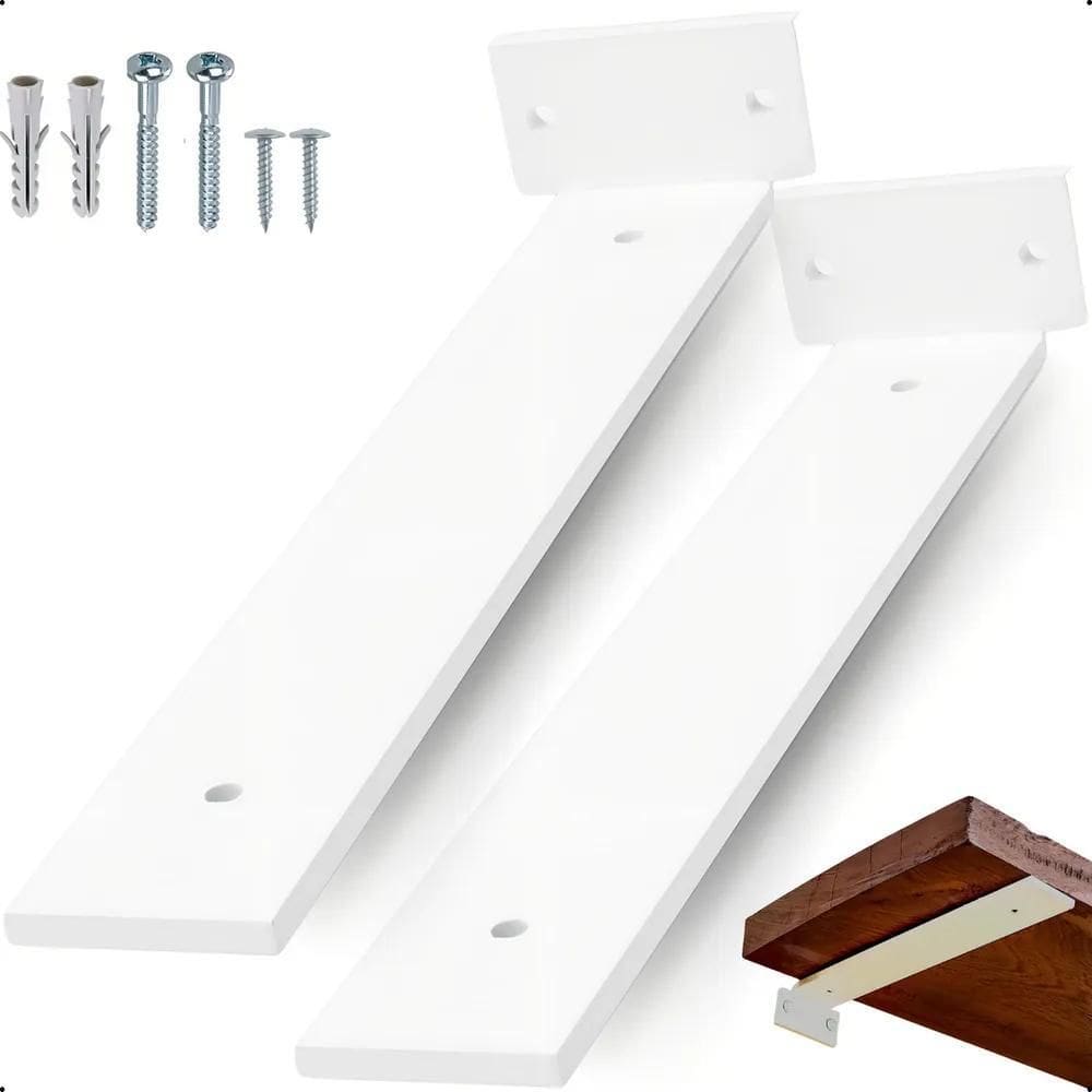 2X 10Cm - Mão Francesa Cantoneira Branca Invisível - Rio Des