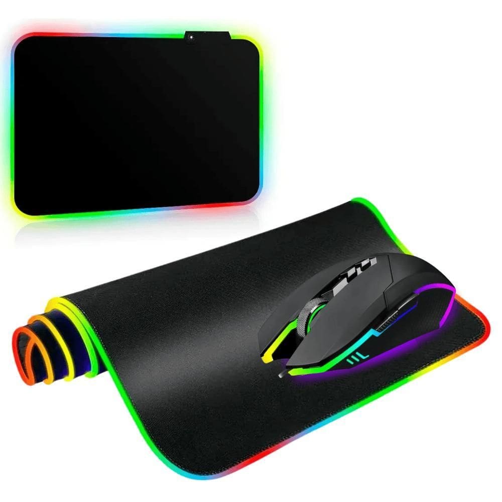 Kit Mouse Gamer E Mouse Pad Rgb 7 Cores 8000Dpi Usb