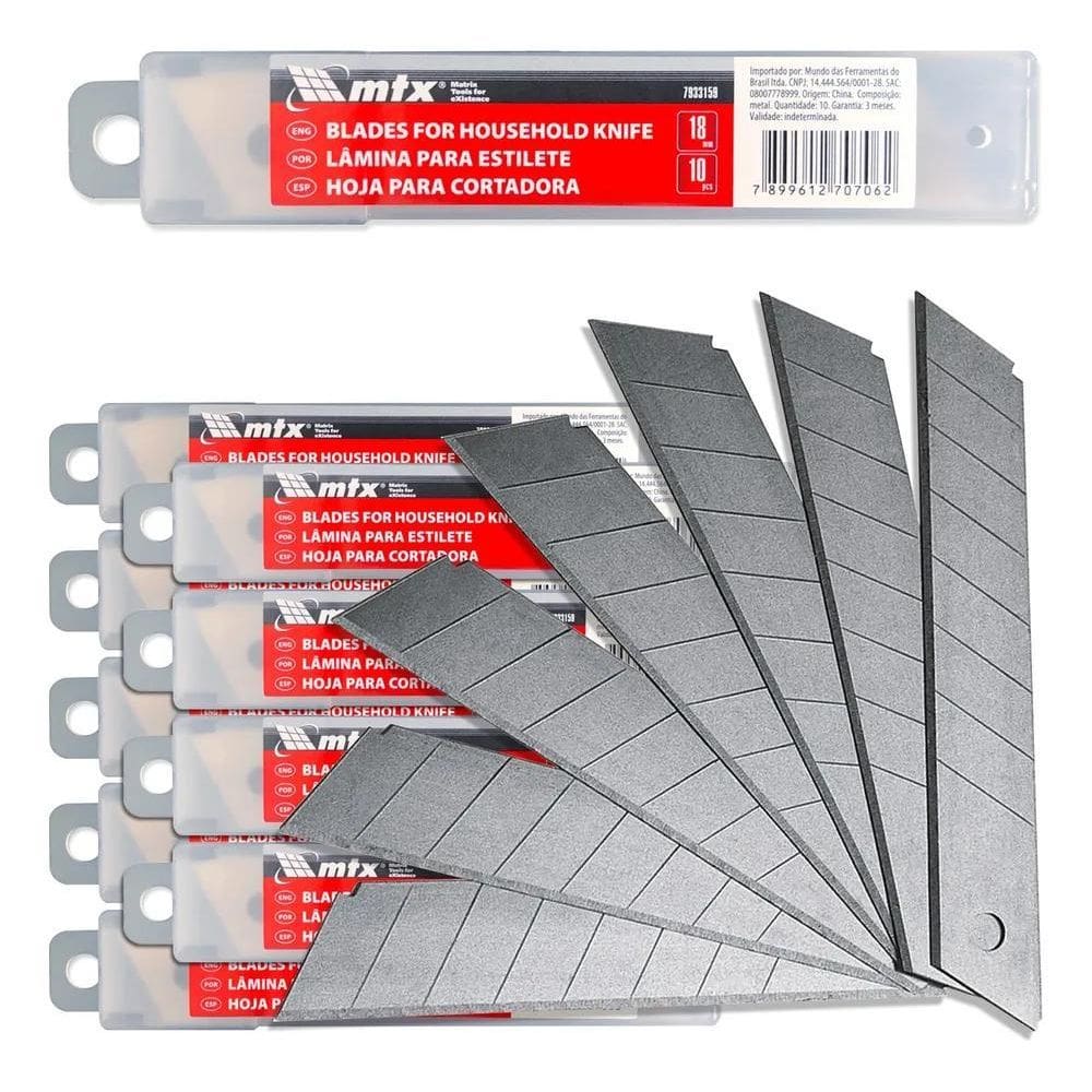 2X Kit 100 Lâminas De 18Mm Para Estilete Largo