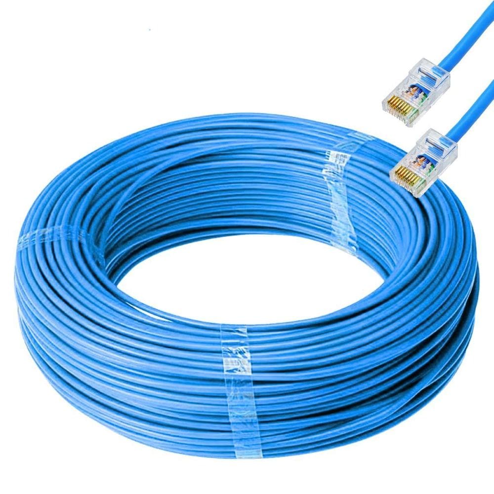 Cabo De Rede Cat6 Furukawa Anatel Montado 20 Metros Azul