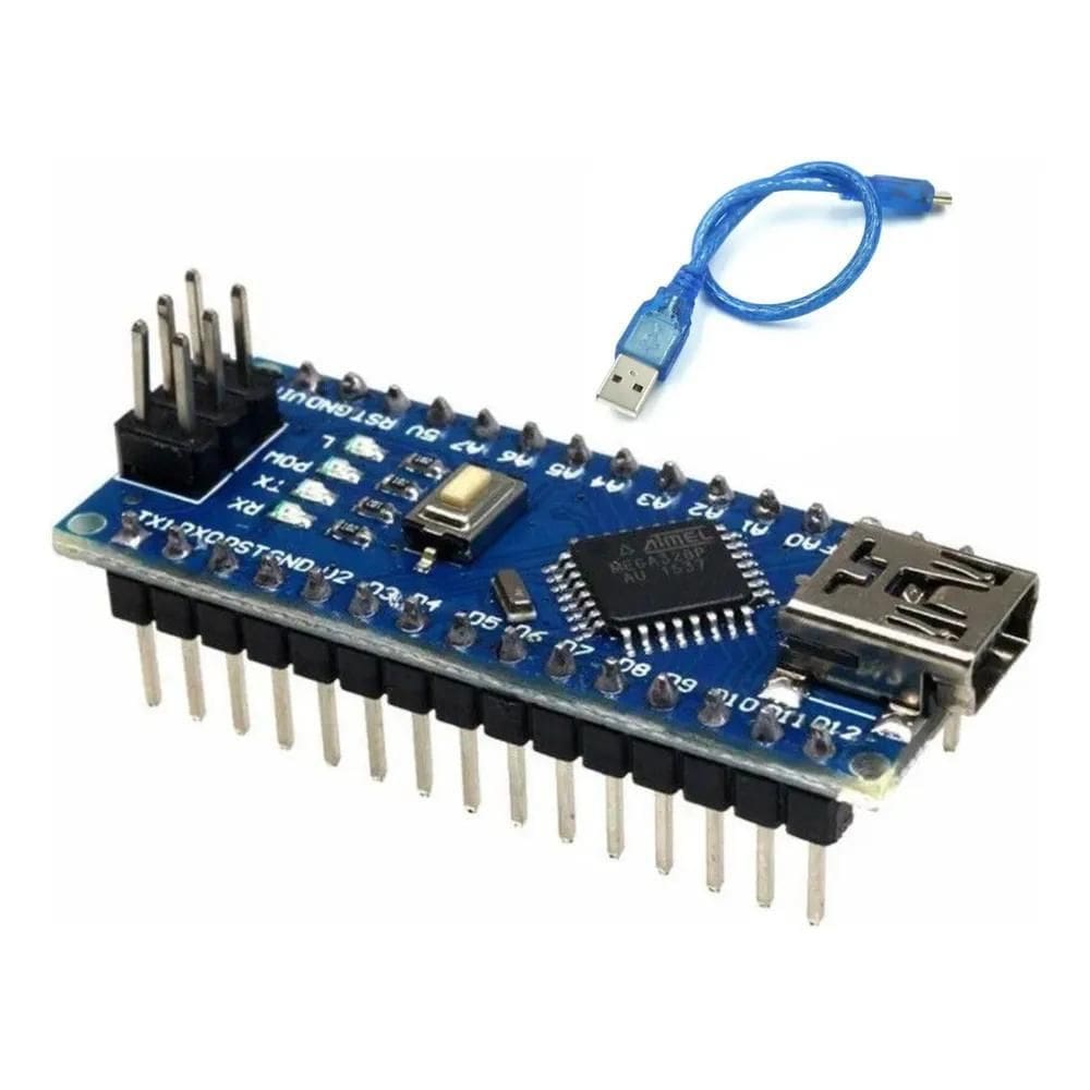 2X Arduino Nano Compatível V3 Atmega328 Pino Sold Com Cabo