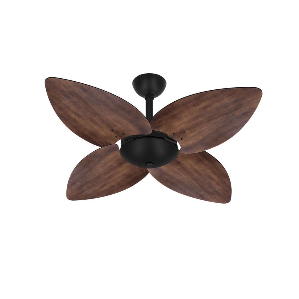 Ventilador Teto Preto 4 Pás Madeira Winds Sala Ventax 220V