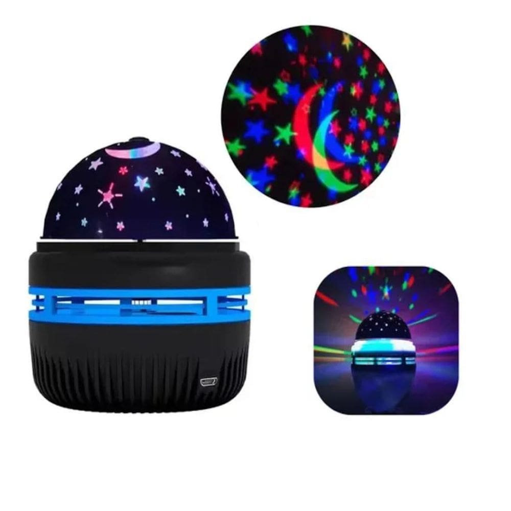 Lâmpada Led Festiva Giratória Usb Colorida Festa Boate Dj