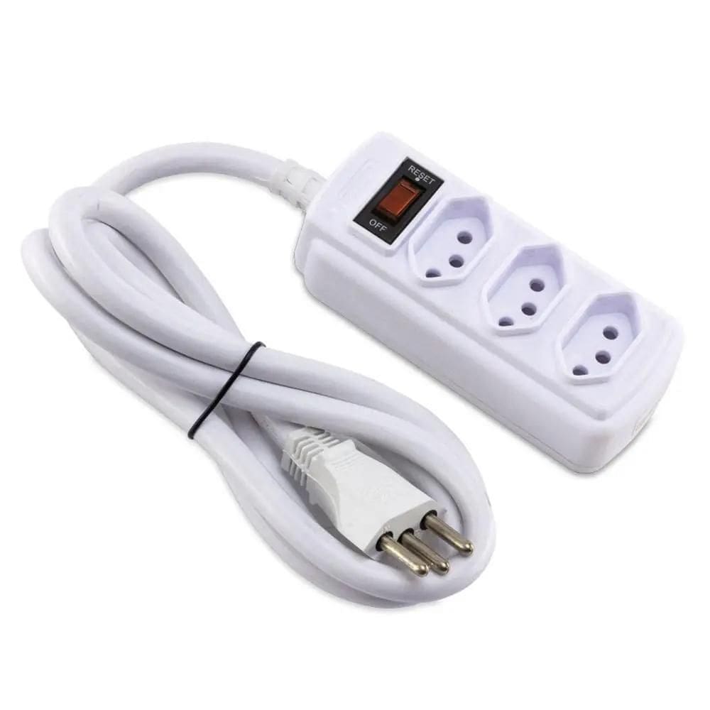 Filtro De Linha Rearmável 3 Saídas 10A Bivolt Nbr Cabo 80Cm