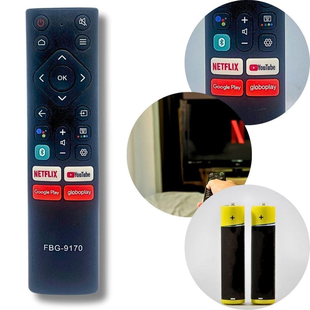 Kit Controle Compatível Com Smart Tvs 4K Panasonic - Pilha