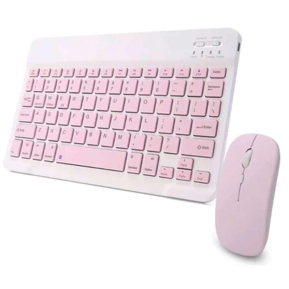 Kit Teclado Mouse Sem Fio Bluetooth Com Teclas Silenciosas