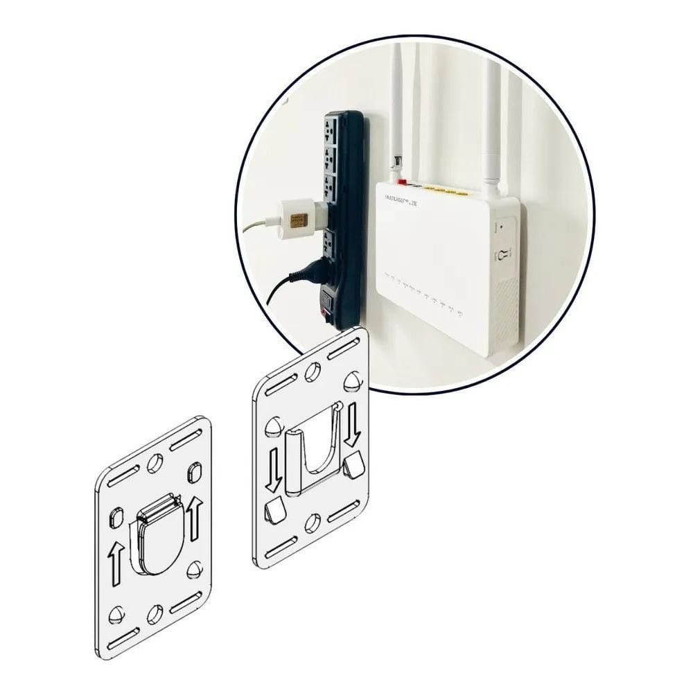 2X Suporte Roteador De Parede Escritório Casa Adesivo Kit 5